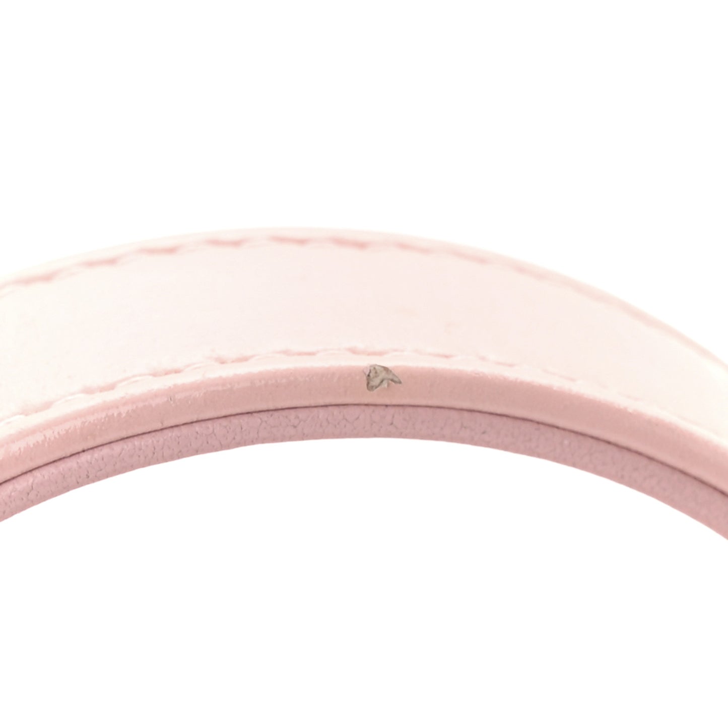 Glazed Calfskin Quilted Small Top Handle Vanity Case Light Pink