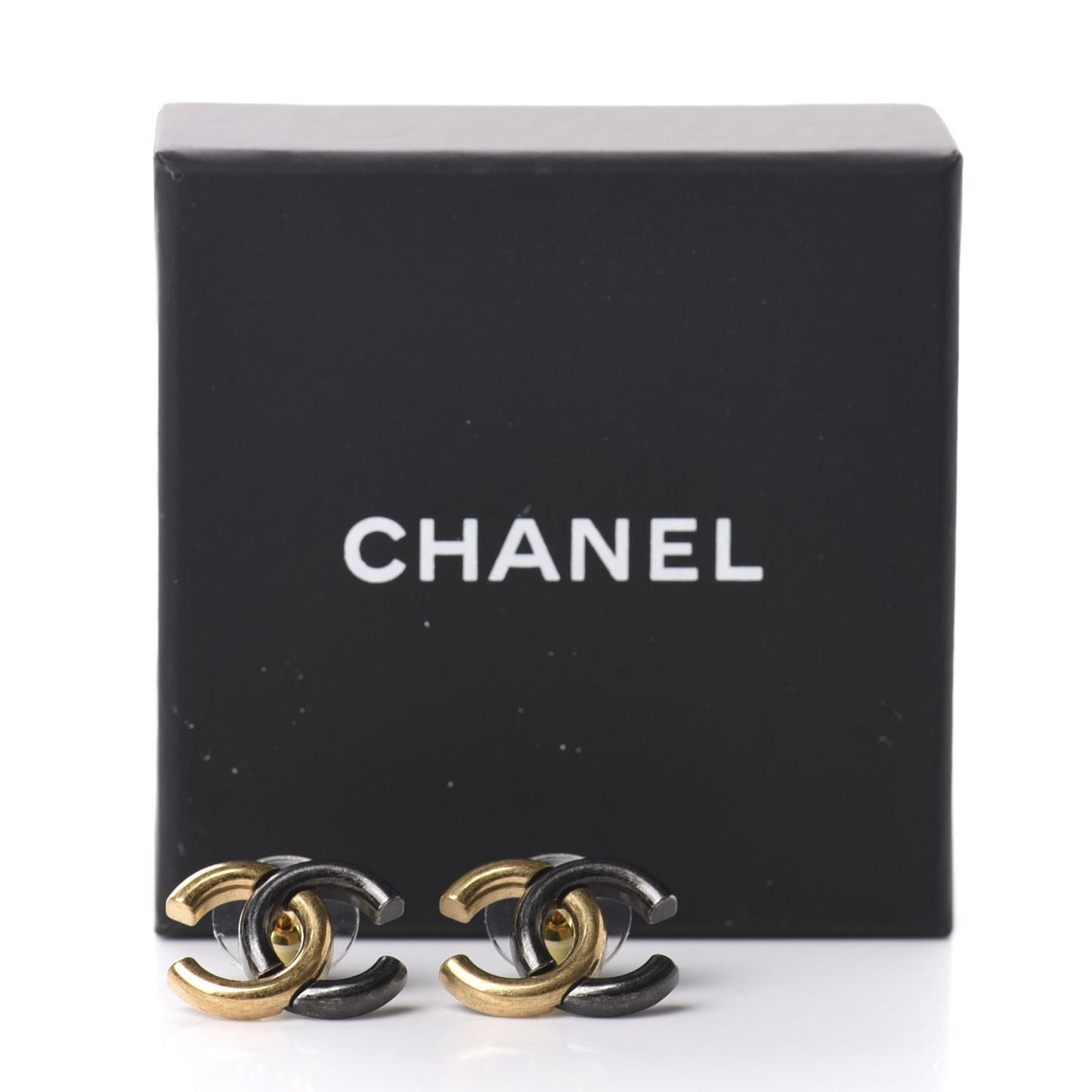 Metal CC Earrings Gold Ruthenium