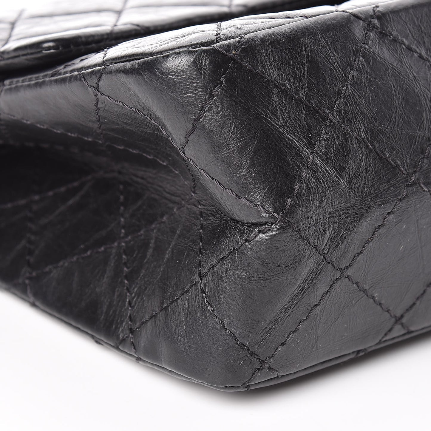 Aged Calfskin Quilted 2.55 Reissue 226 Flap Black