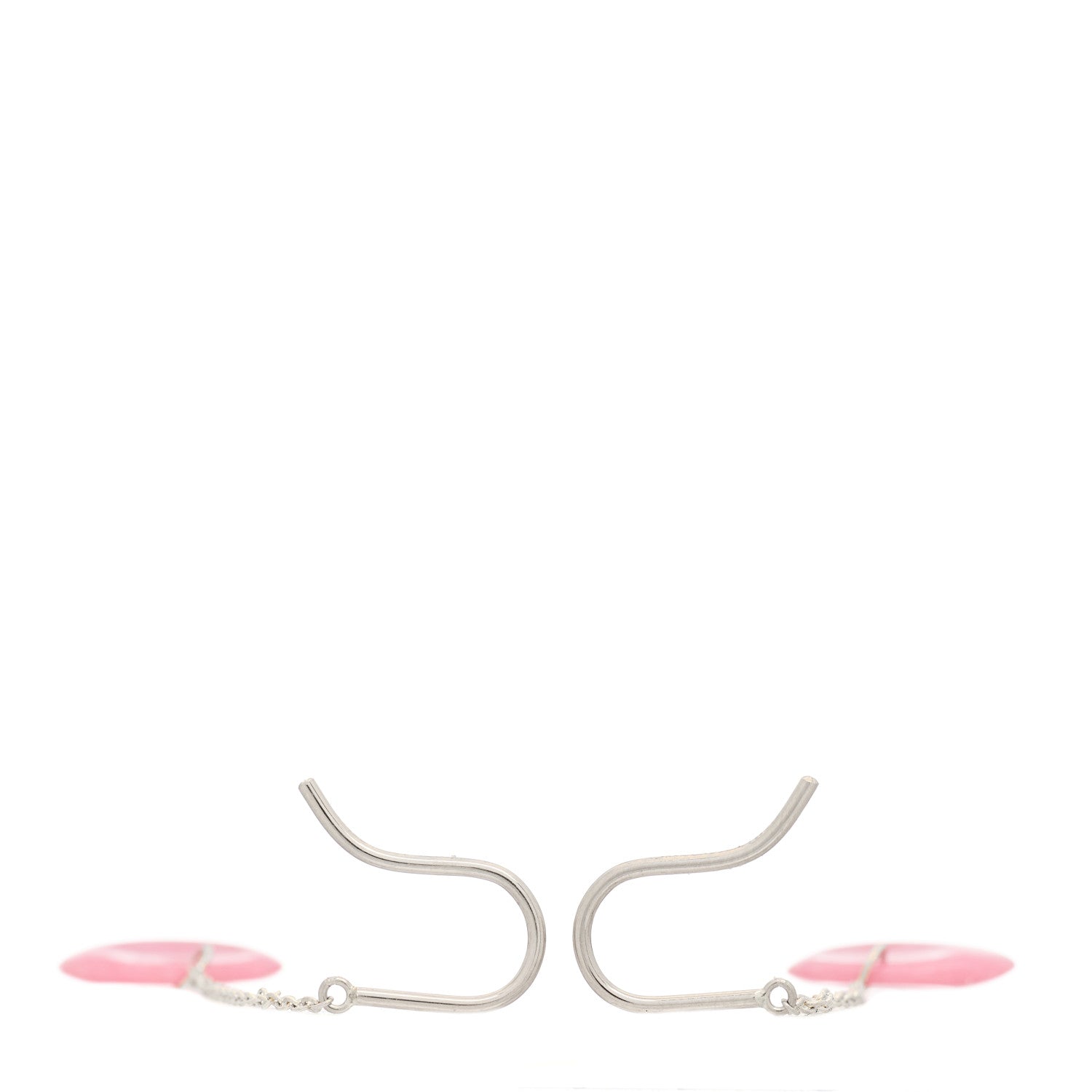 Tiffany Sterling Silver Rhodonite Elsa Peretti Disc Drop Earrings 3 of 5