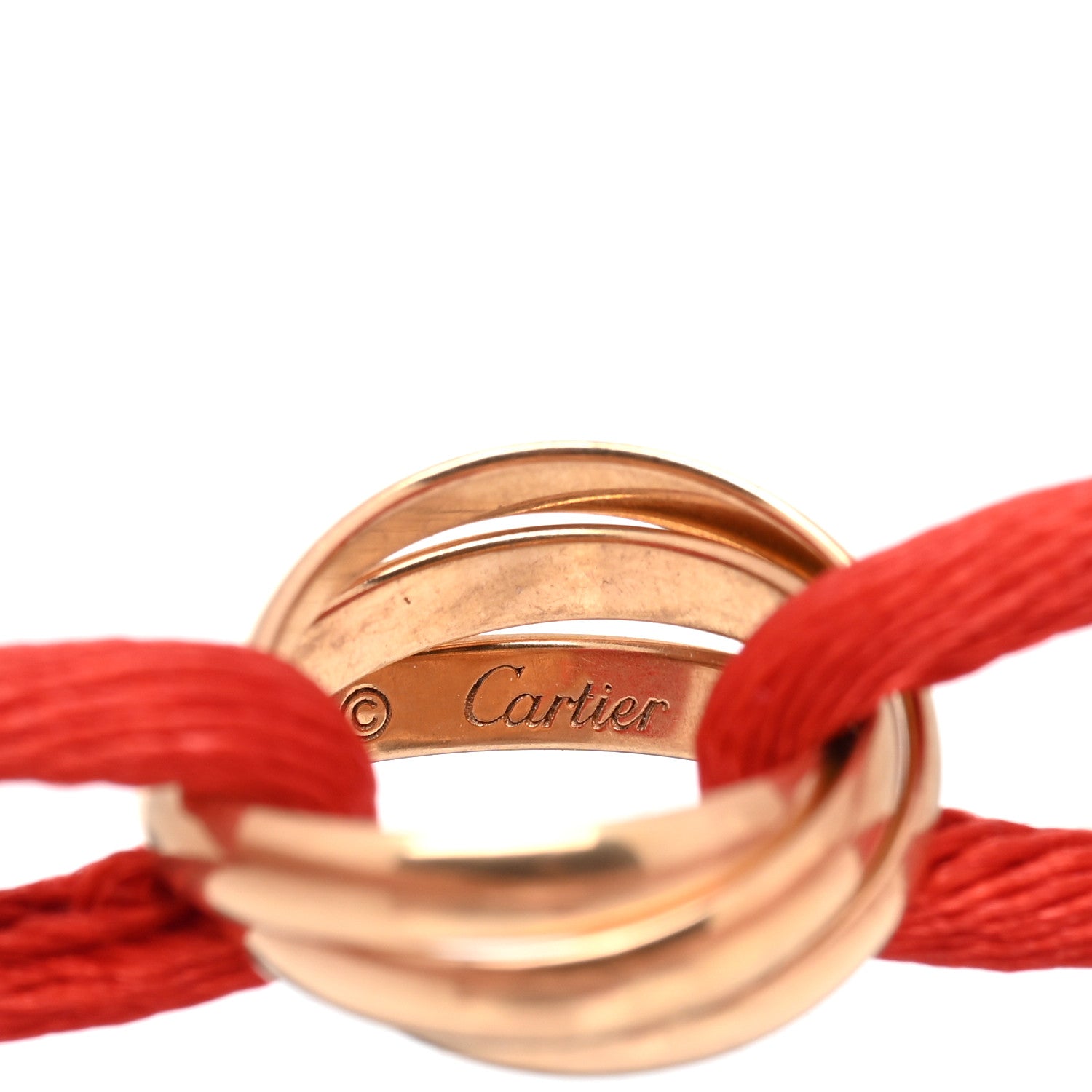 Cartier 18K Pink Gold Trinity Cord Bracelet Red 3 of 3