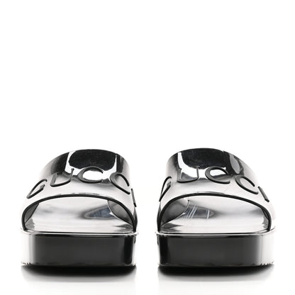 Gucci Rubber Gucci Logo Womens Platform 20/60mm Slide Sandals 38 Black 2 of 20