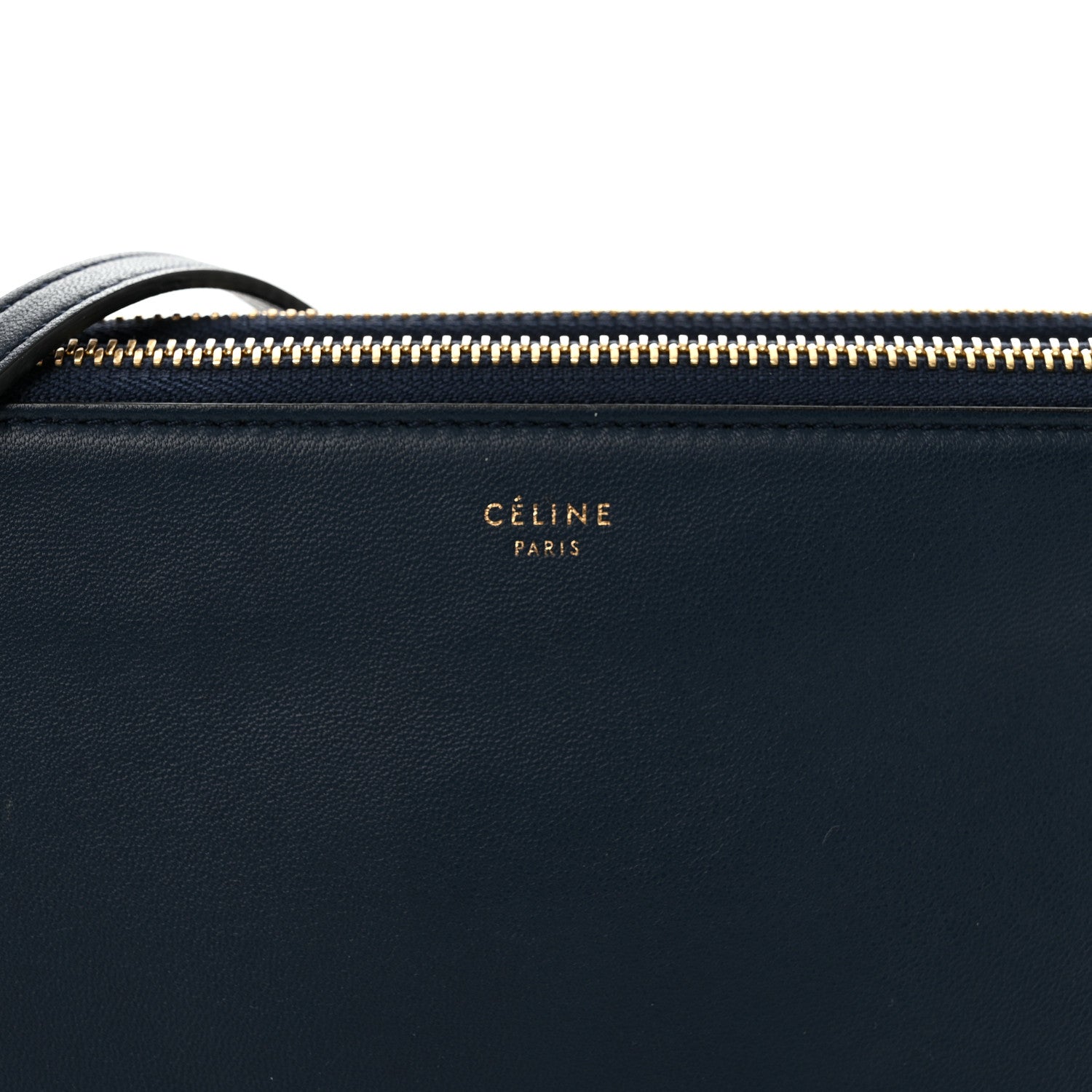 Celine Lambskin Large Trio Crossbody Bag Navy Blue 11 of 13