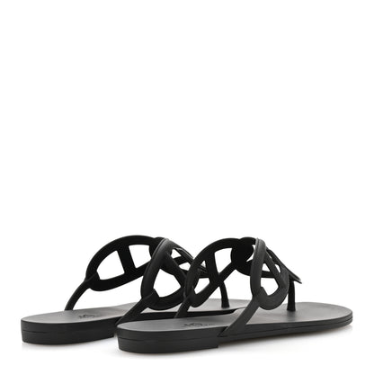 Hermes Rubber Womens Egerie Sandals 39 Black 5 of 10