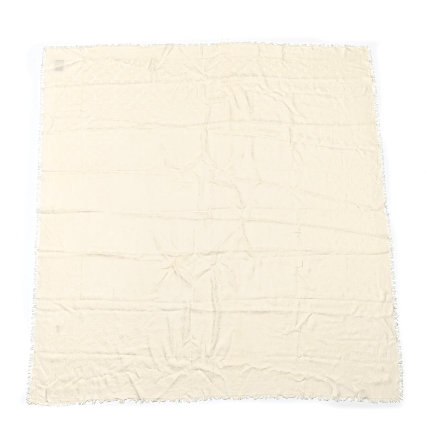 Silk Wool Monogram Shawl Beige