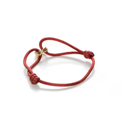 Cartier 18K Pink Yellow White Gold Trinity Cord Bracelet Red 3 of 6
