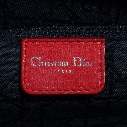 Christian Dior Lambskin Cannage Studded East West Lady Dior Red 6 of 7