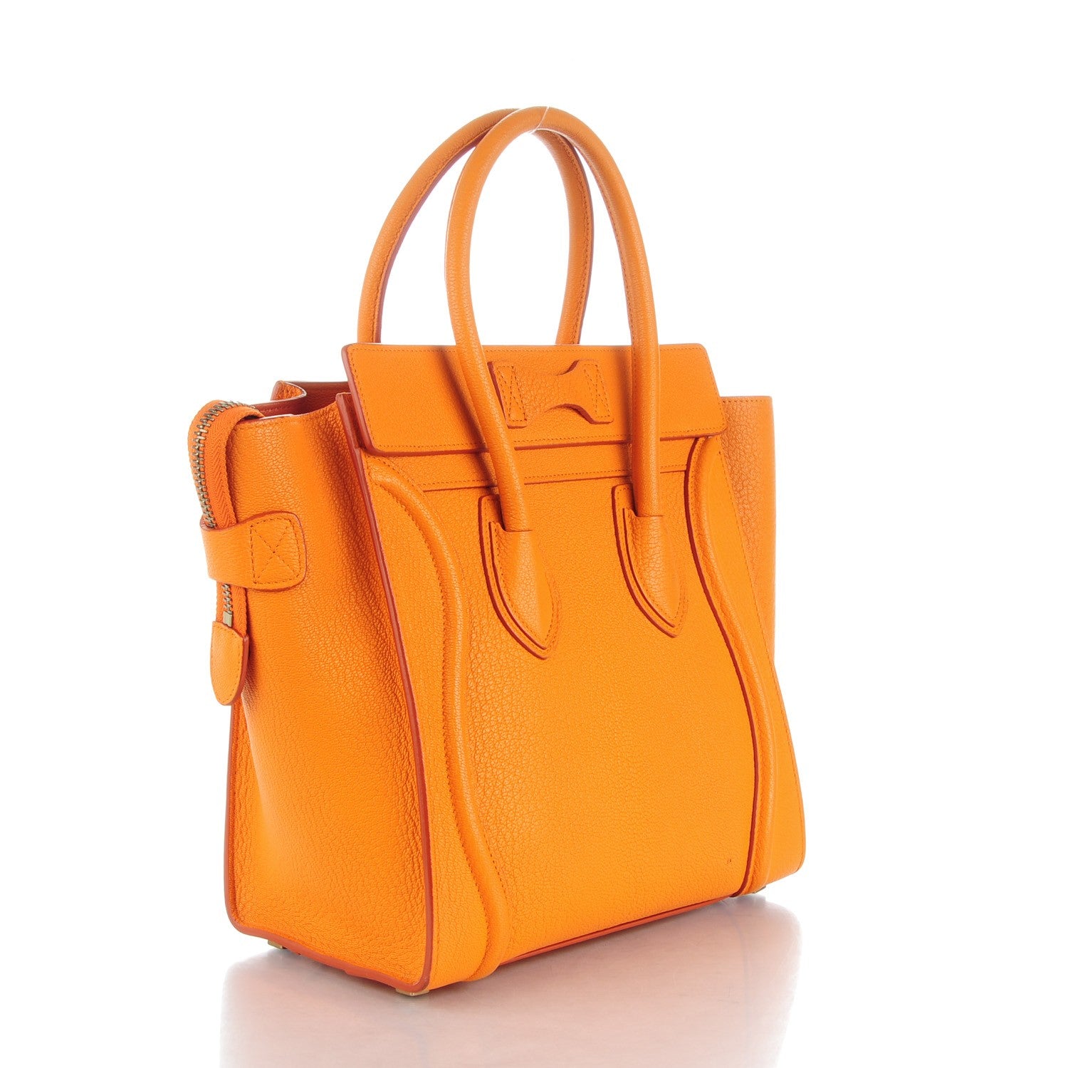 Celine Goatskin Micro Luggage Light Orange 3 of 7