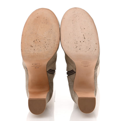 Chanel Suede Platform Knee High Boots 36 Beige 6 of 10