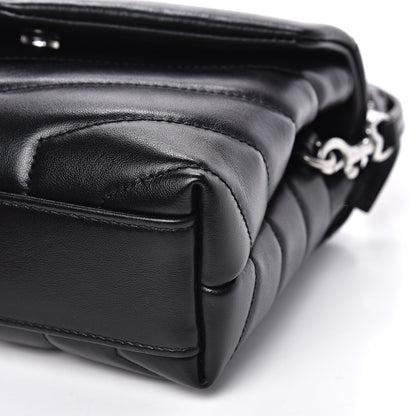 Saint Laurent Calfskin Y Quilted Monogram Toy Loulou Crossbody Bag Black 8 of 12