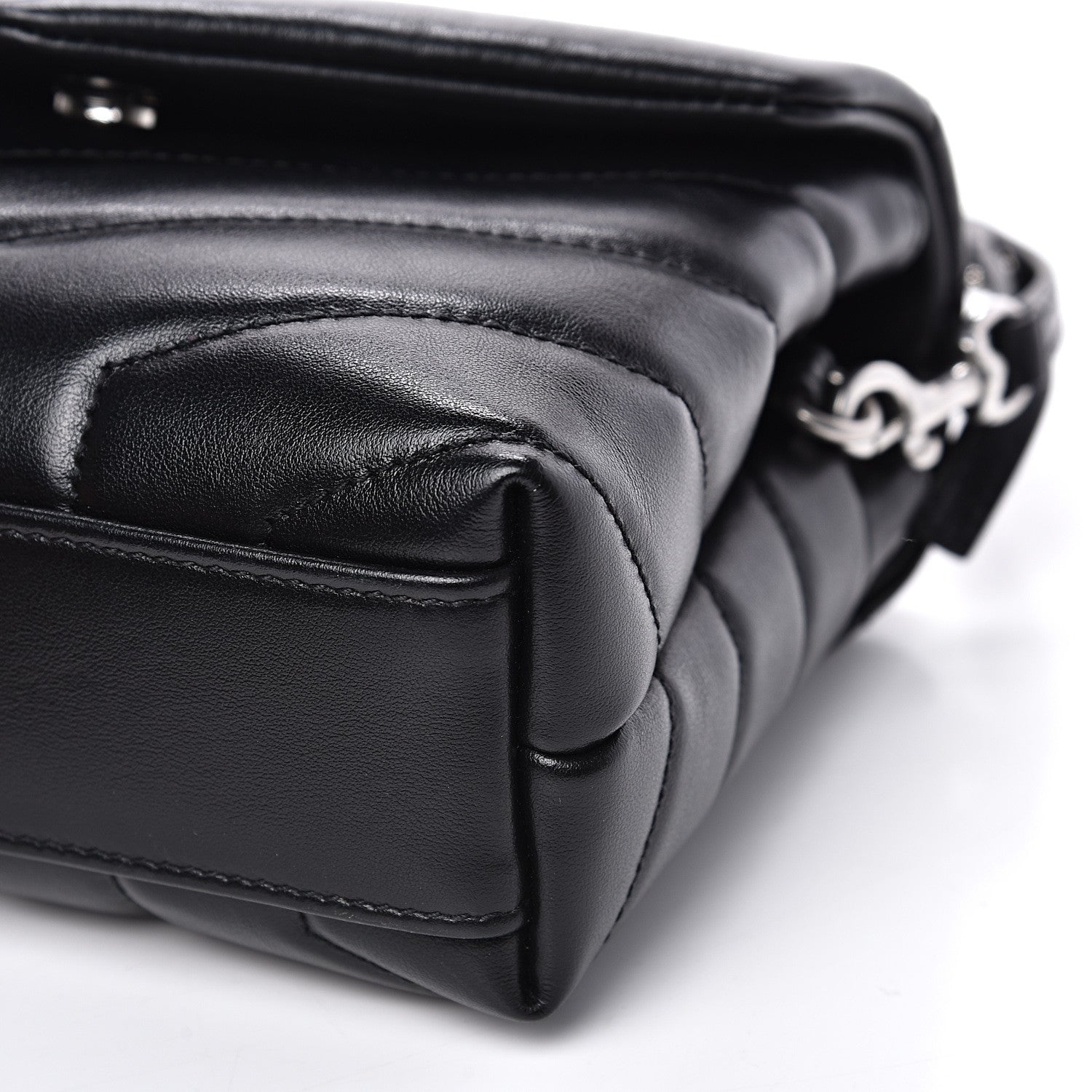 Saint Laurent Calfskin Y Quilted Monogram Toy Loulou Crossbody Bag Black 8 of 12