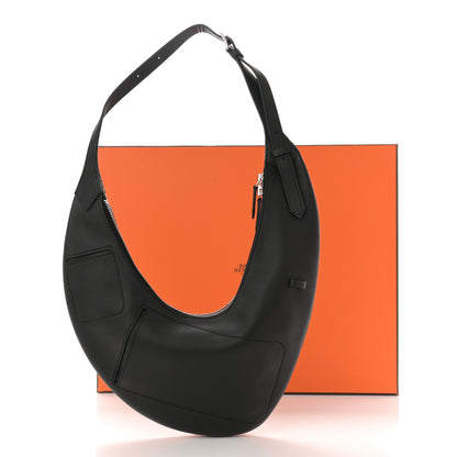 Hermes Swift H Plume Canvas Buddy Pocket Bag Black Ecru 11 of 11
