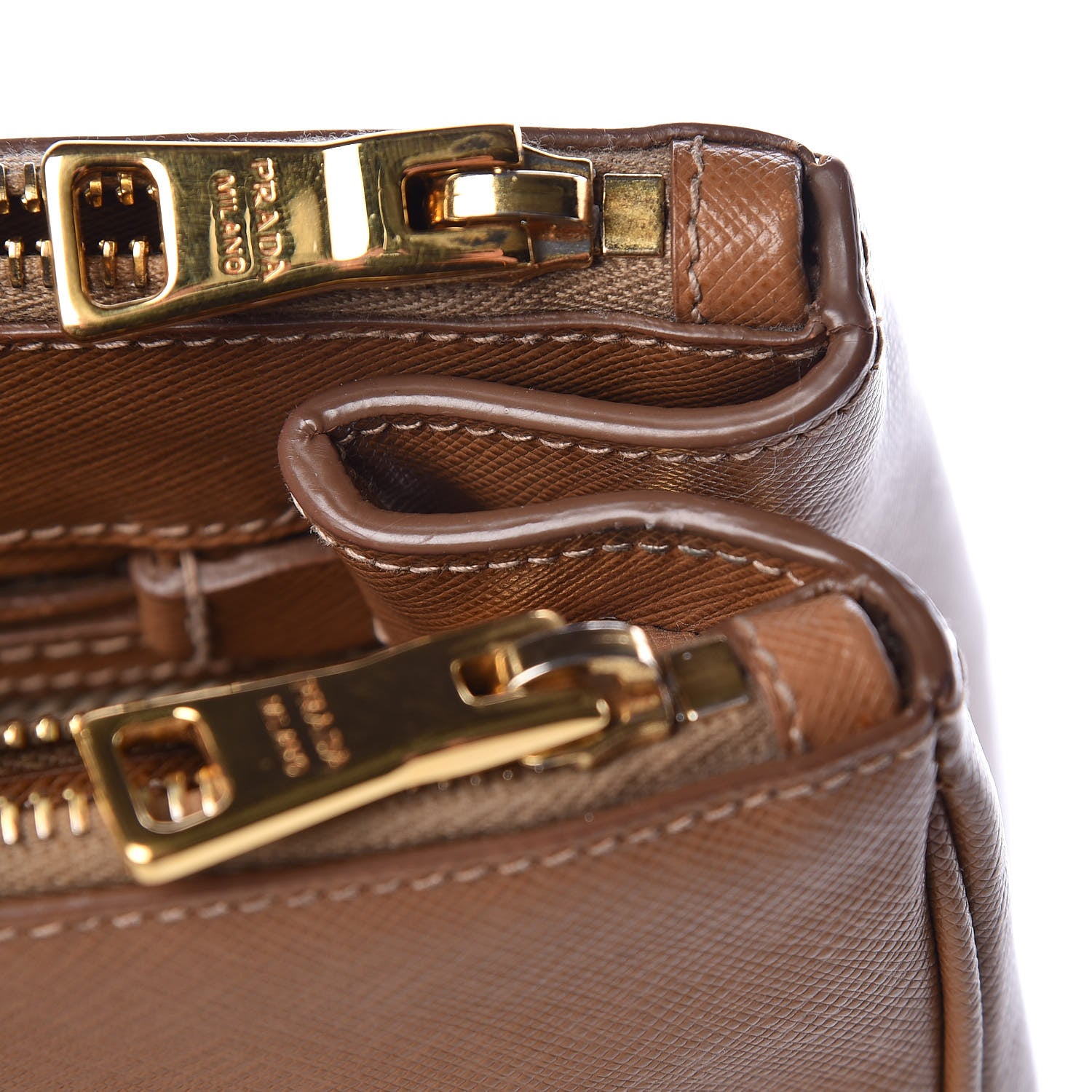 Prada Saffiano Medium Galleria Double Zip Tote Caramel 14 of 19
