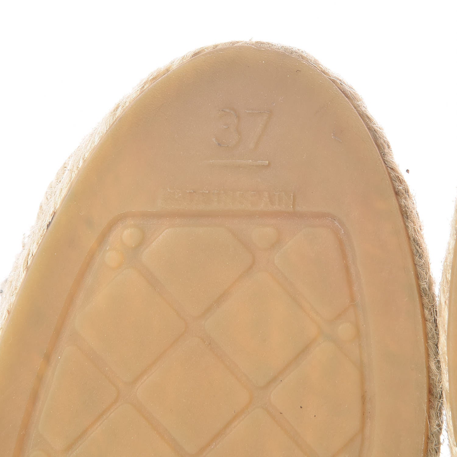 Chanel Printed Canvas Grosgrain Espadrilles 37 Blue Black 6 of 12