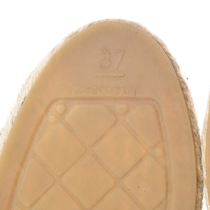 Chanel Printed Canvas Grosgrain Espadrilles 37 Blue Black 6 of 12