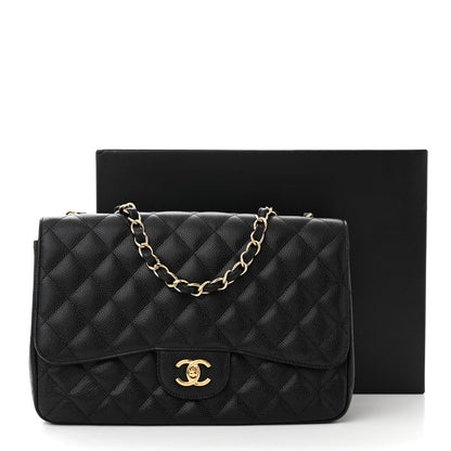 Chanel Caviar Quilted Jumbo Single Flap Black 11 of 11