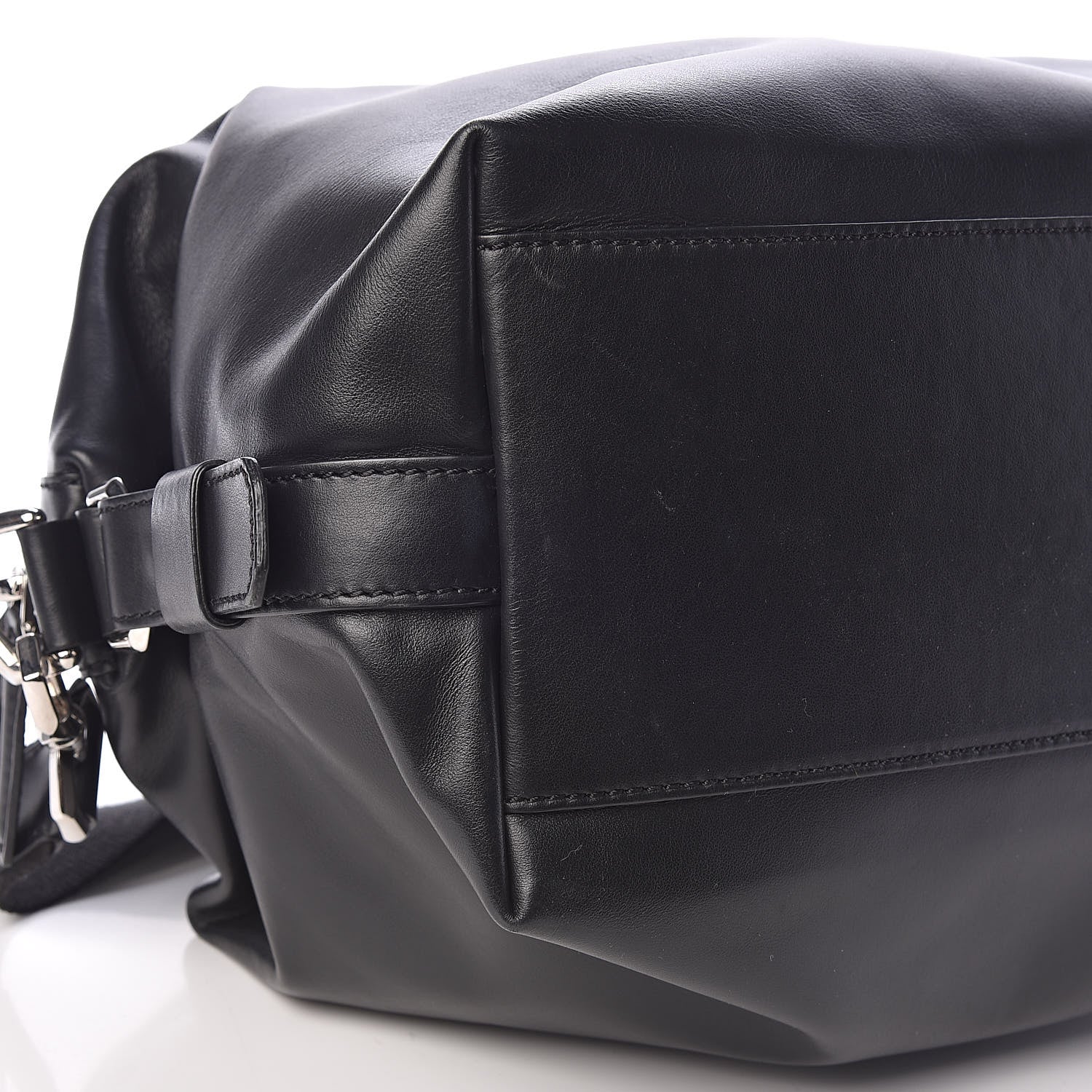Givenchy Waxed Calfskin Medium Nightingale Logo Strap Black 9 of 11