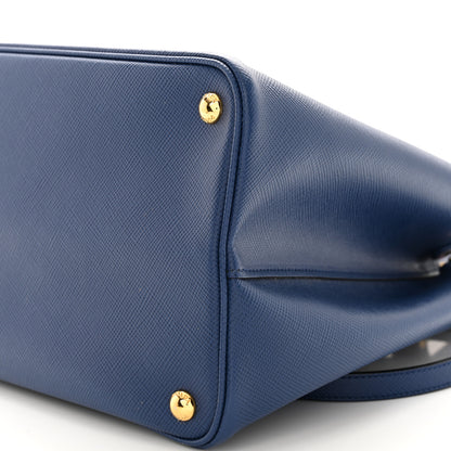Prada Saffiano Cuir Large Double Bag Bleuette 10 of 31