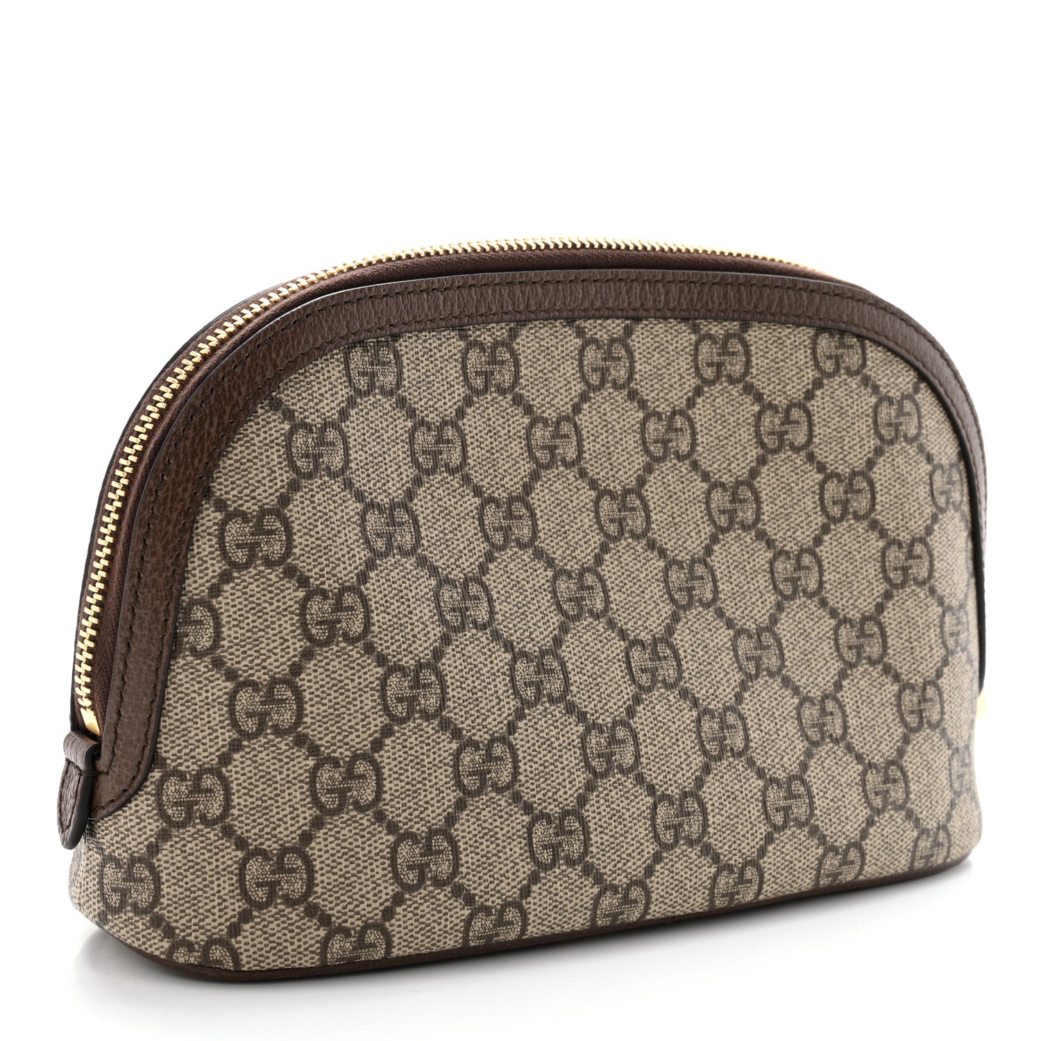 Gucci GG Supreme Monogram Textured Calfskin Web Large Ophidia Cosmetic Case Beige Ebony New Acero 3 of 8