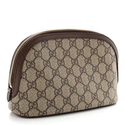 Gucci GG Supreme Monogram Textured Calfskin Web Large Ophidia Cosmetic Case Beige Ebony New Acero 3 of 8