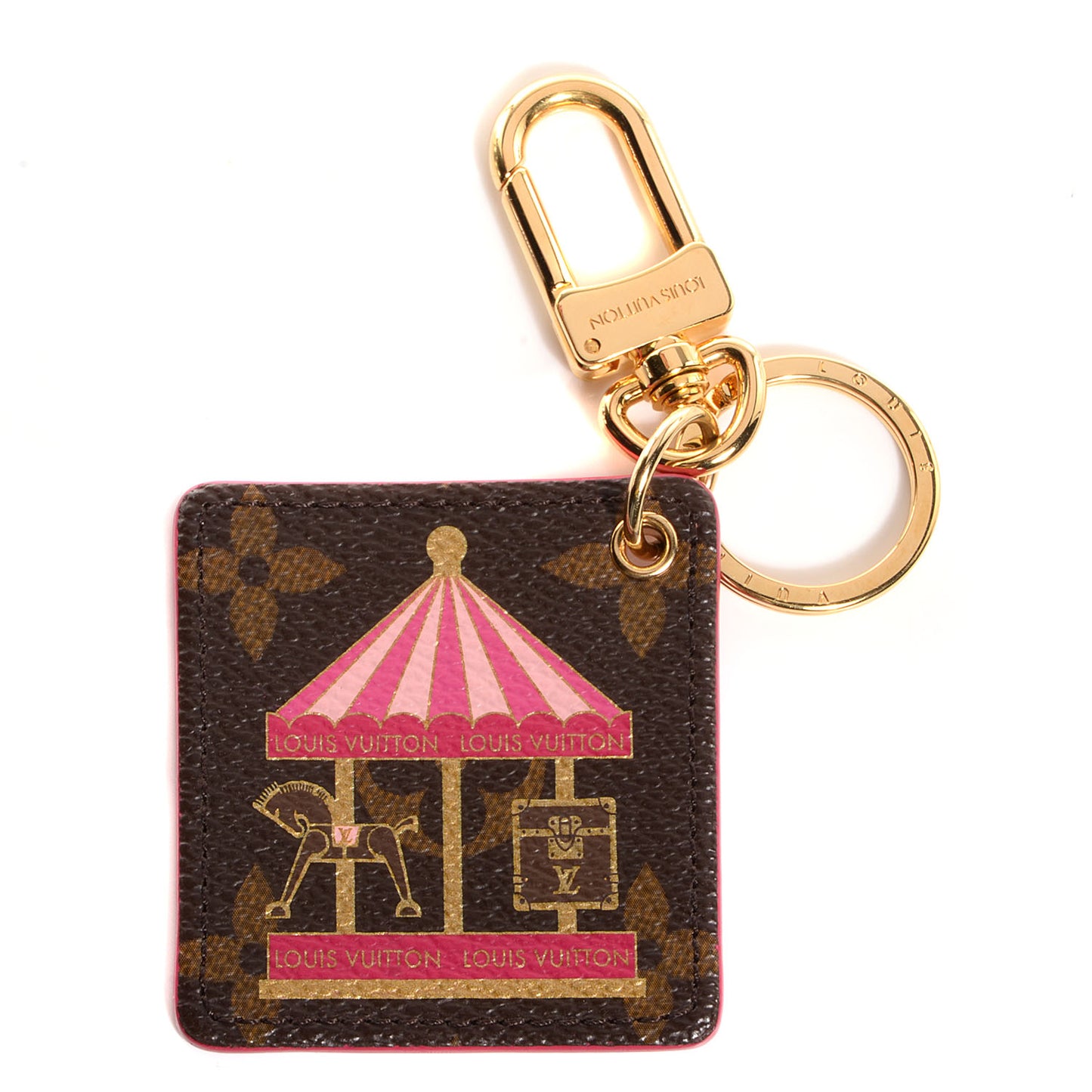Monogram Illustre Carousel Bag Charm Key Ring Pink