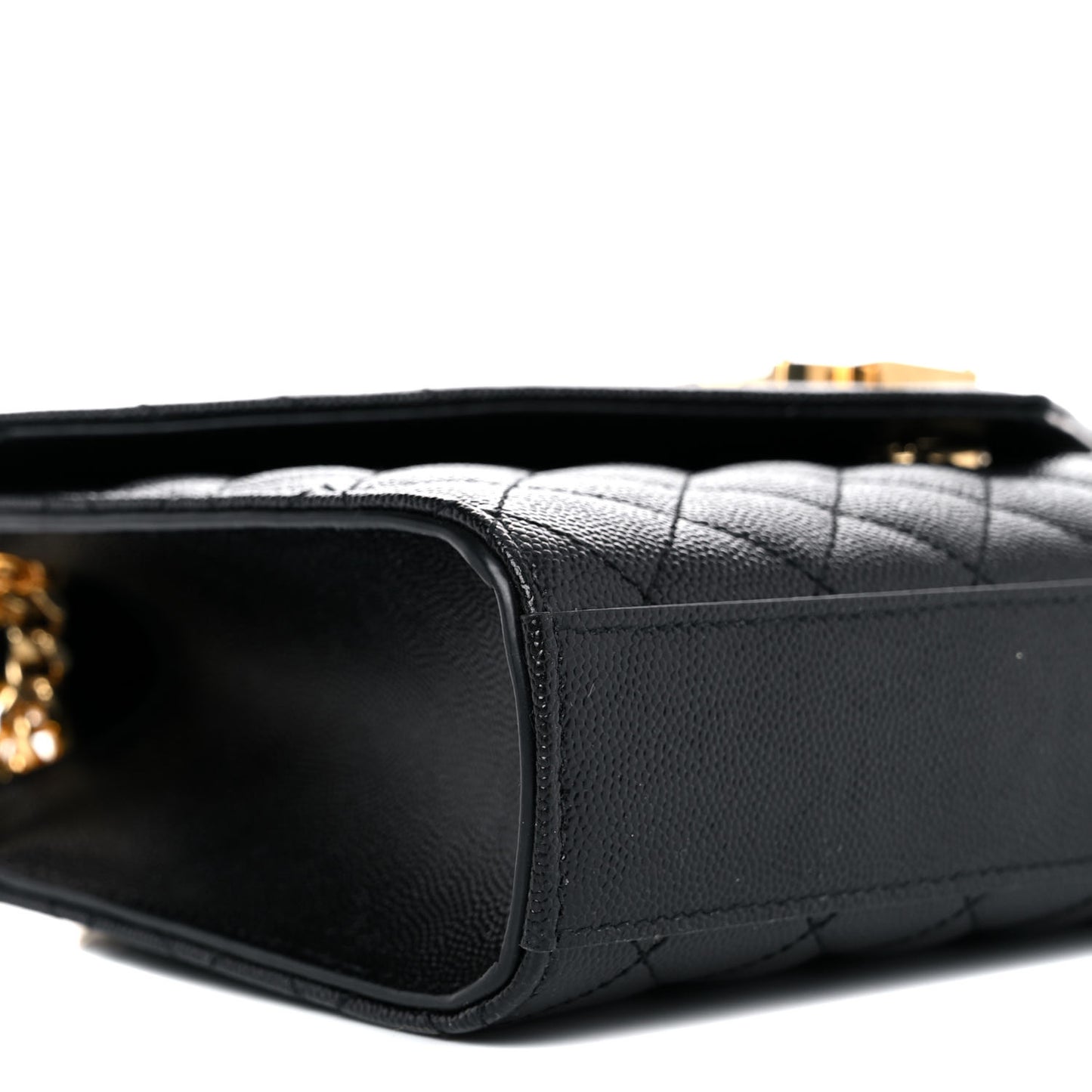 Grain De Poudre Textured Mixed Matelasse Triquilt Medium Monogram Satchel Black