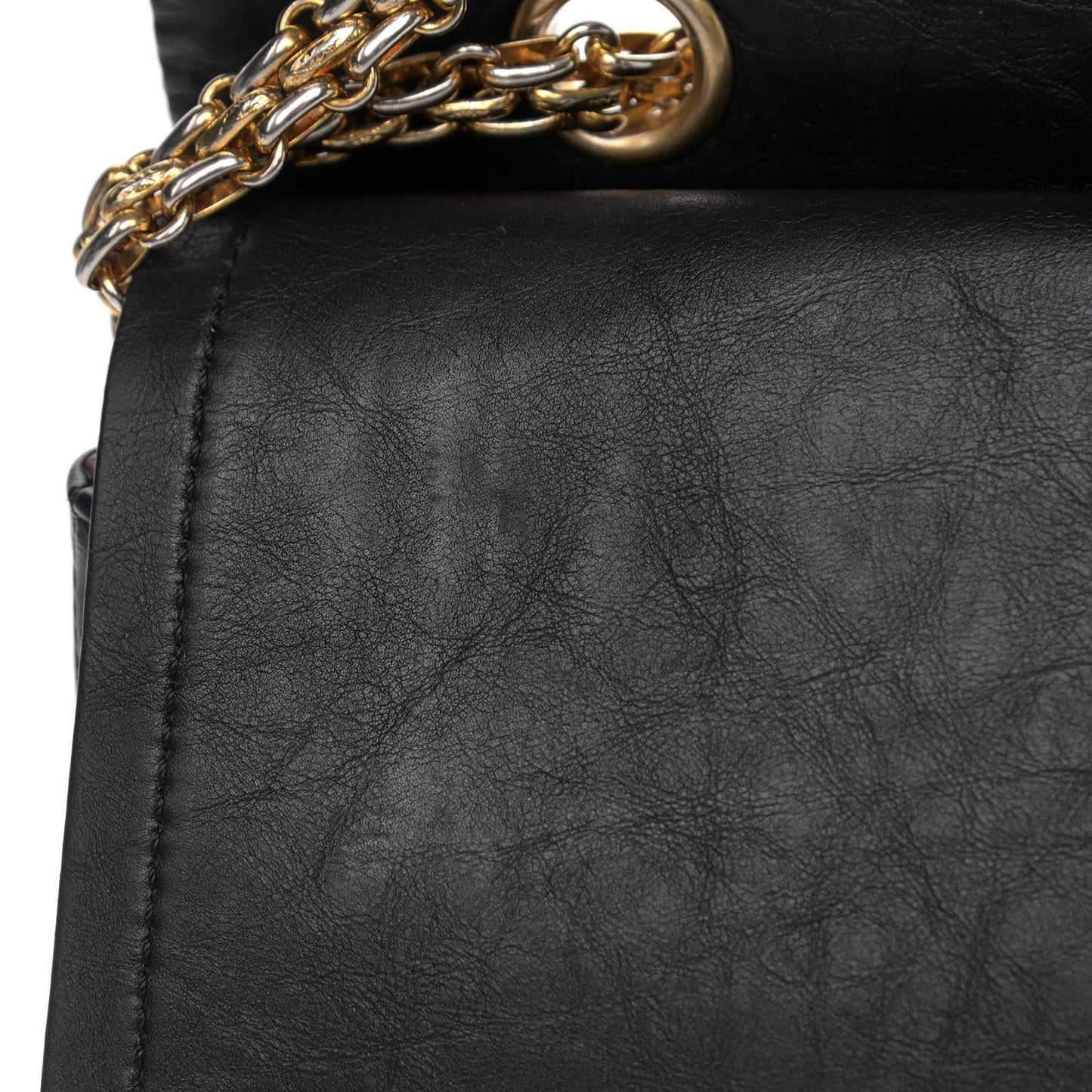 Aged Calfskin Quilted 2.55 Reissue 227 Flap Black