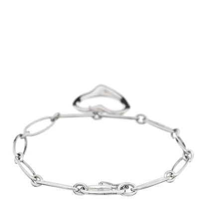 Tiffany Sterling Silver Elsa Peretti Open Heart Oval Link Charm Bracelet 2 of 3