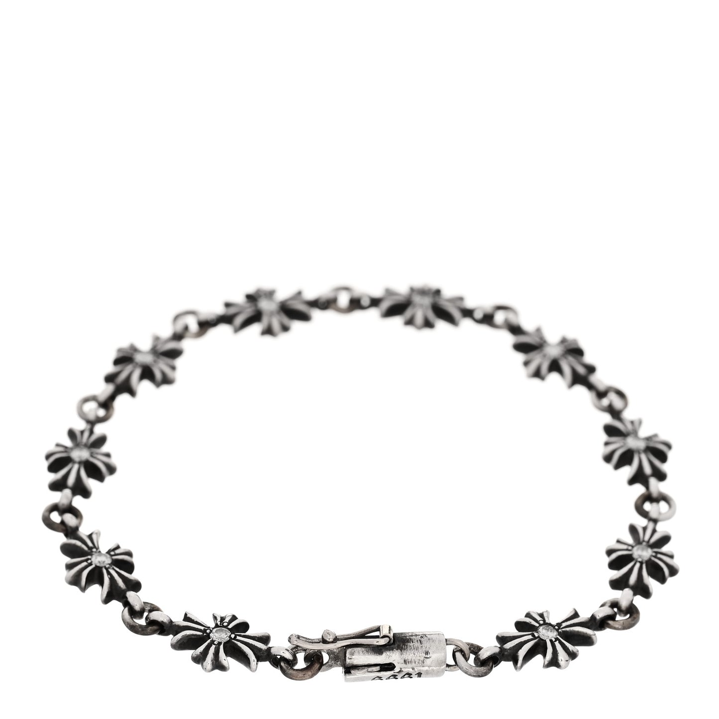 Sterling Silver Diamond Cross Bracelet