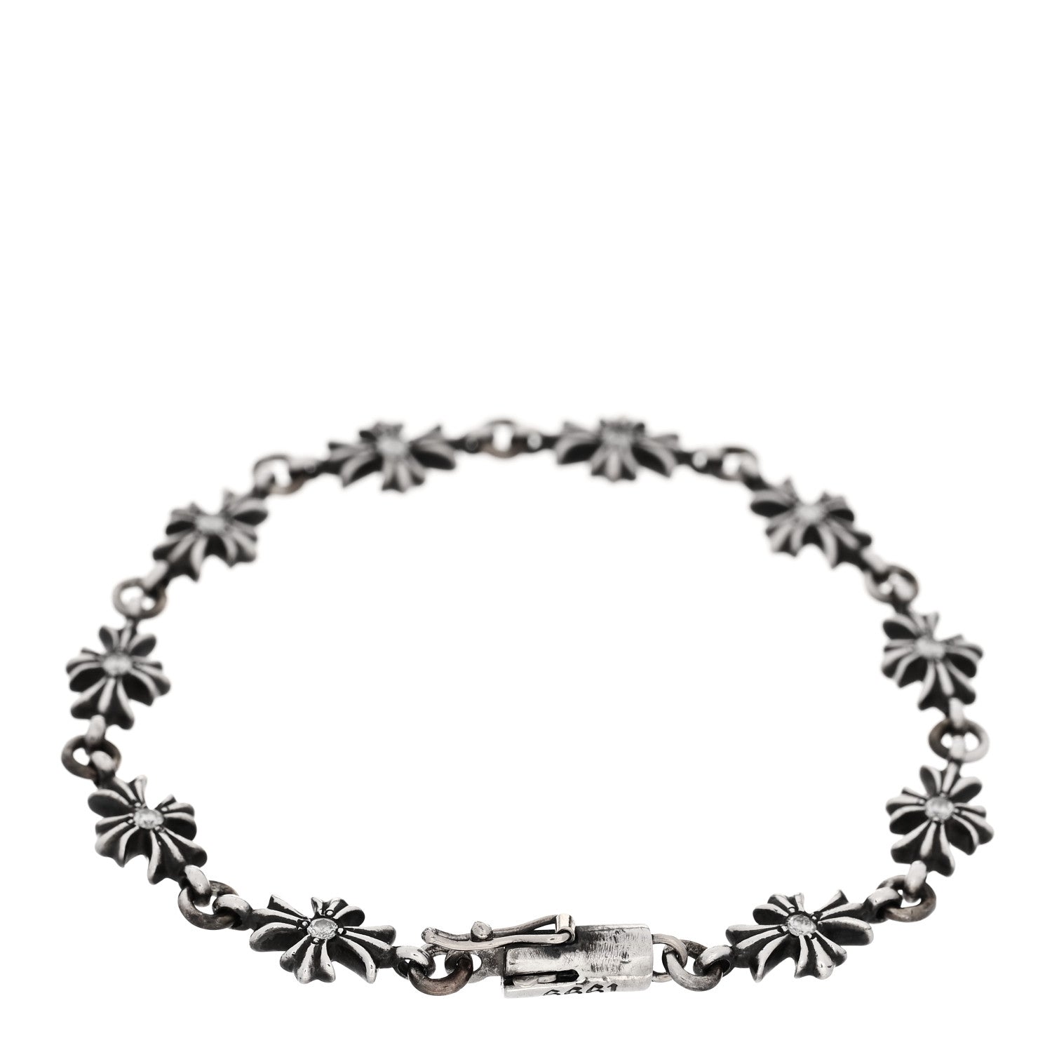 Chrome Hearts Sterling Silver Diamond Cross Bracelet 2 of 4