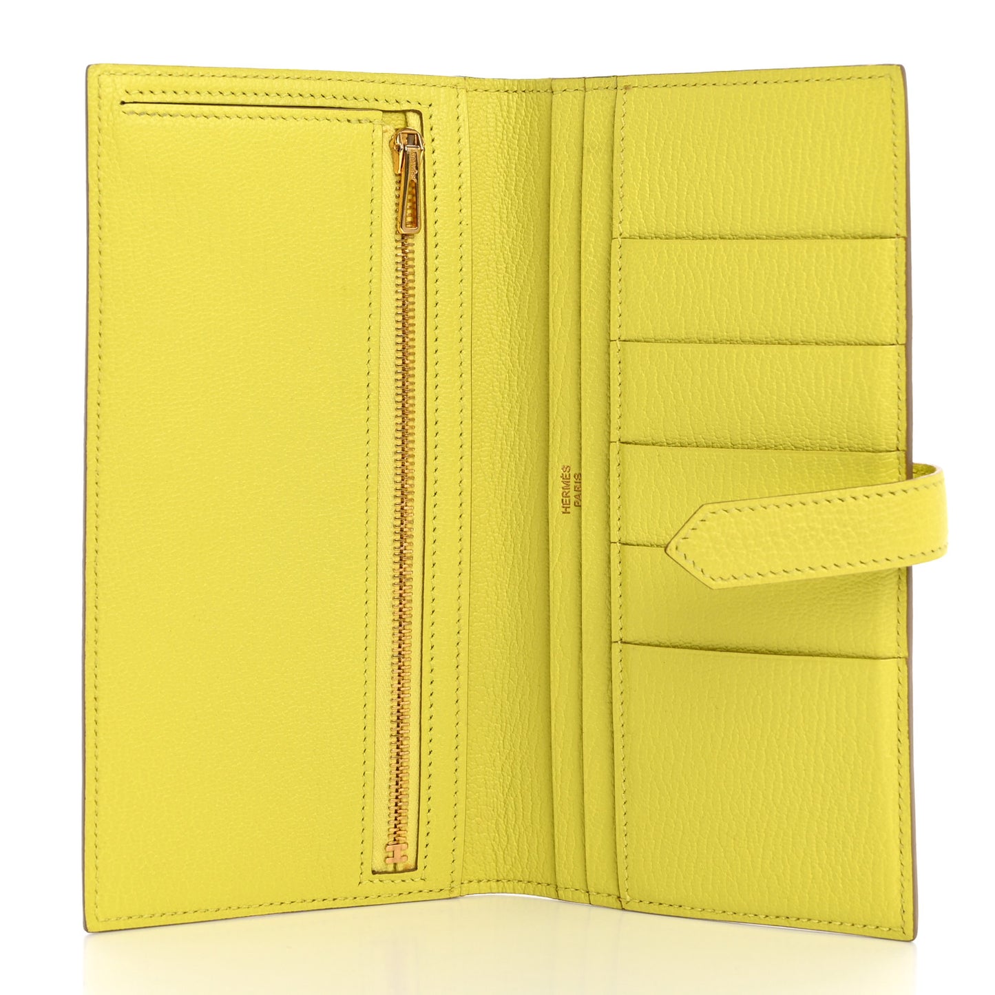 Chevre Mysore Bearn Gusset Wallet Lime