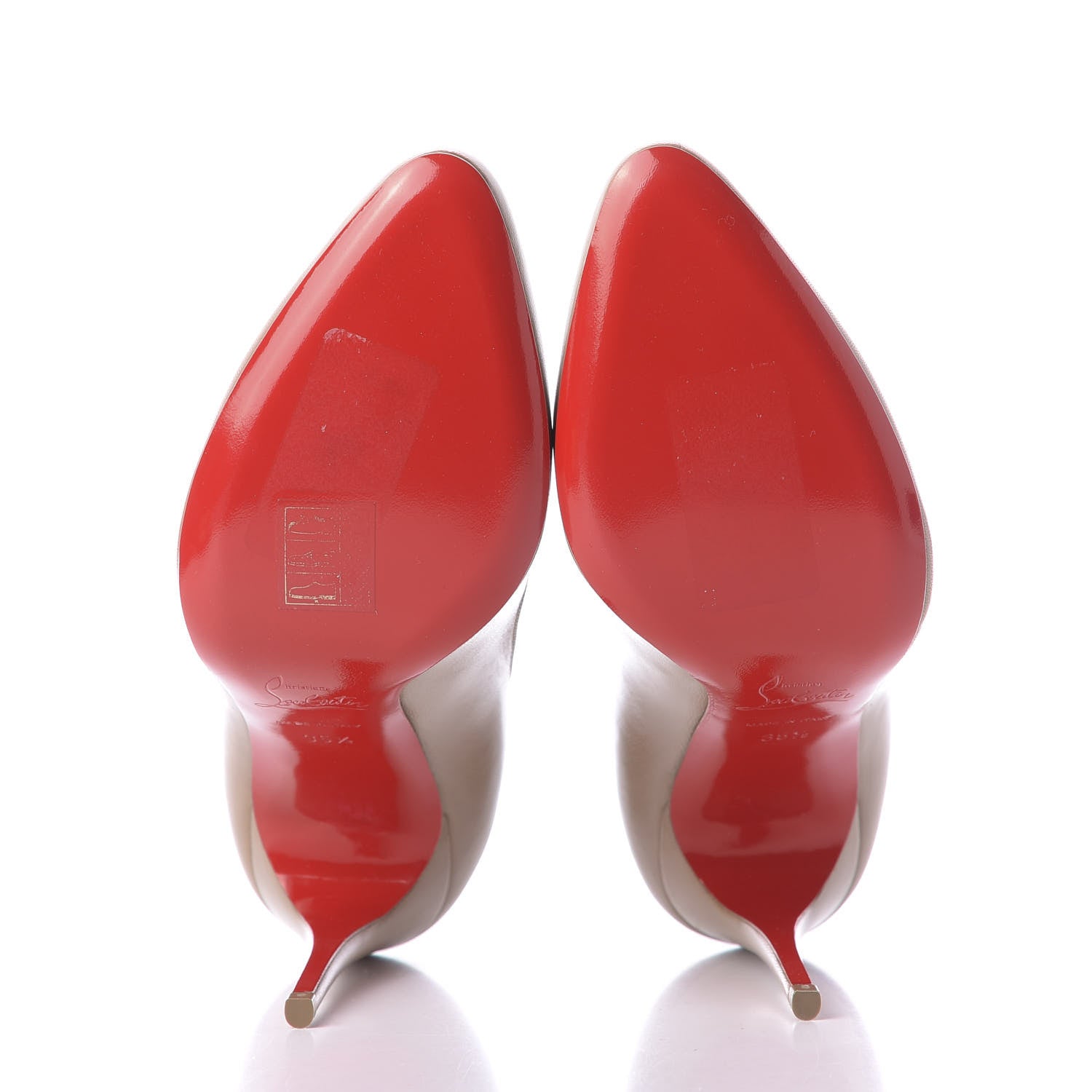 Christian Louboutin Jazz Calfskin Decollete 868 100 Pumps 35.5 Beige 7 of 8
