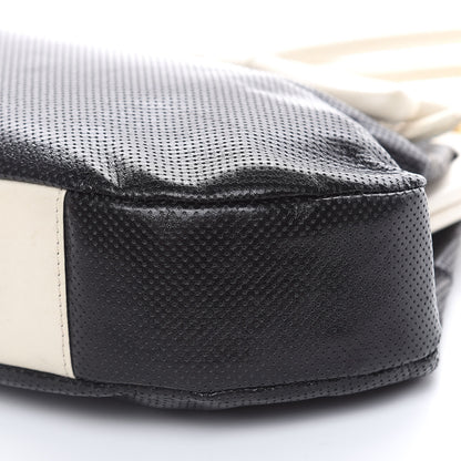 Chanel Perforated Lambskin Kiss Lock Black White 7 of 22