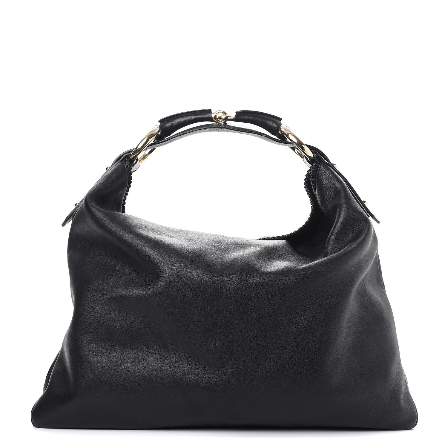 Gucci Calfskin Large Horsebit Chain Hobo Black 1 of 8