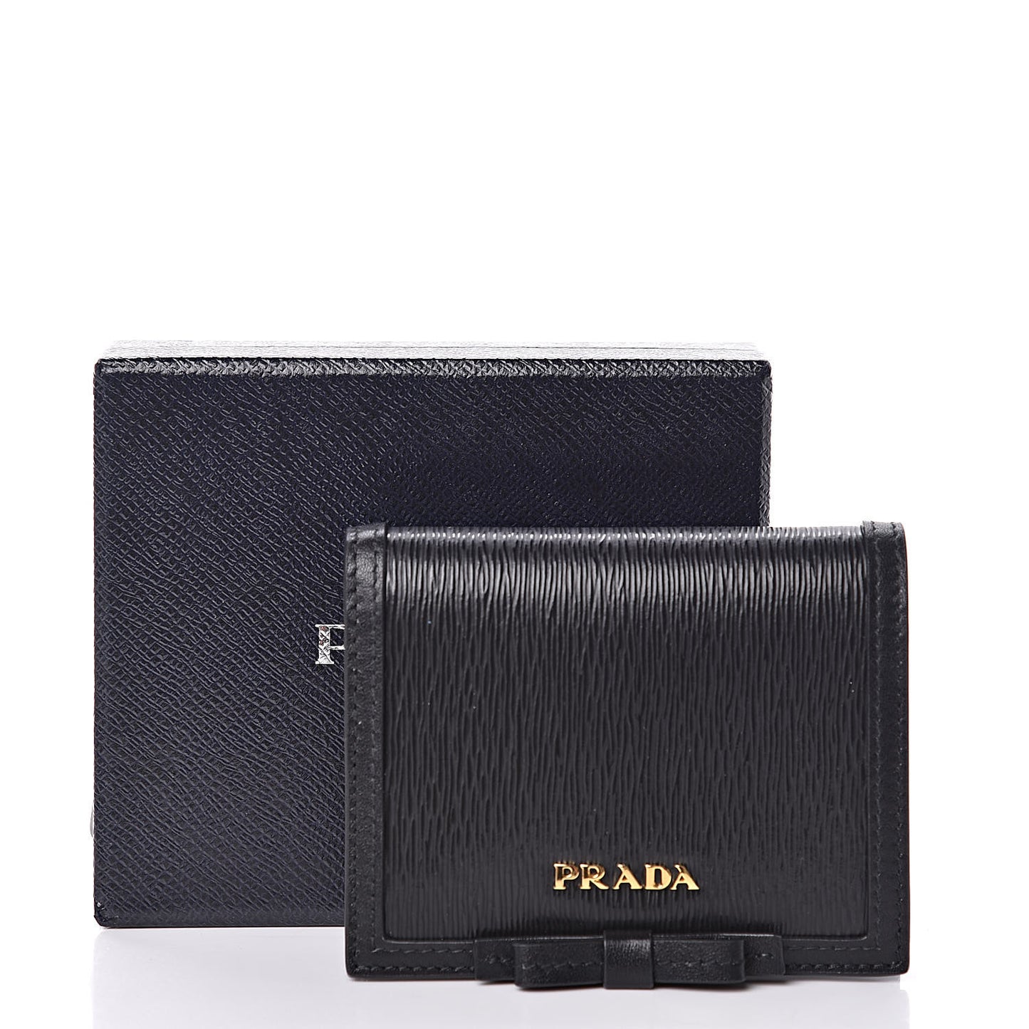 Vitello Move Bow Compact Wallet Black