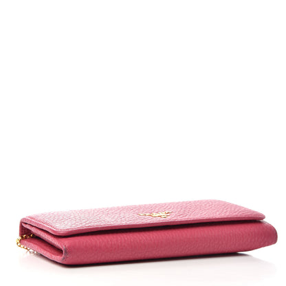 Prada Vitello Grain Continental Flap Travel Wallet Peonia 5 of 7