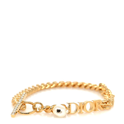 Christian Dior Metal Crystal Pearl Dio(r)evolution Bracelet Gold 1 of 5