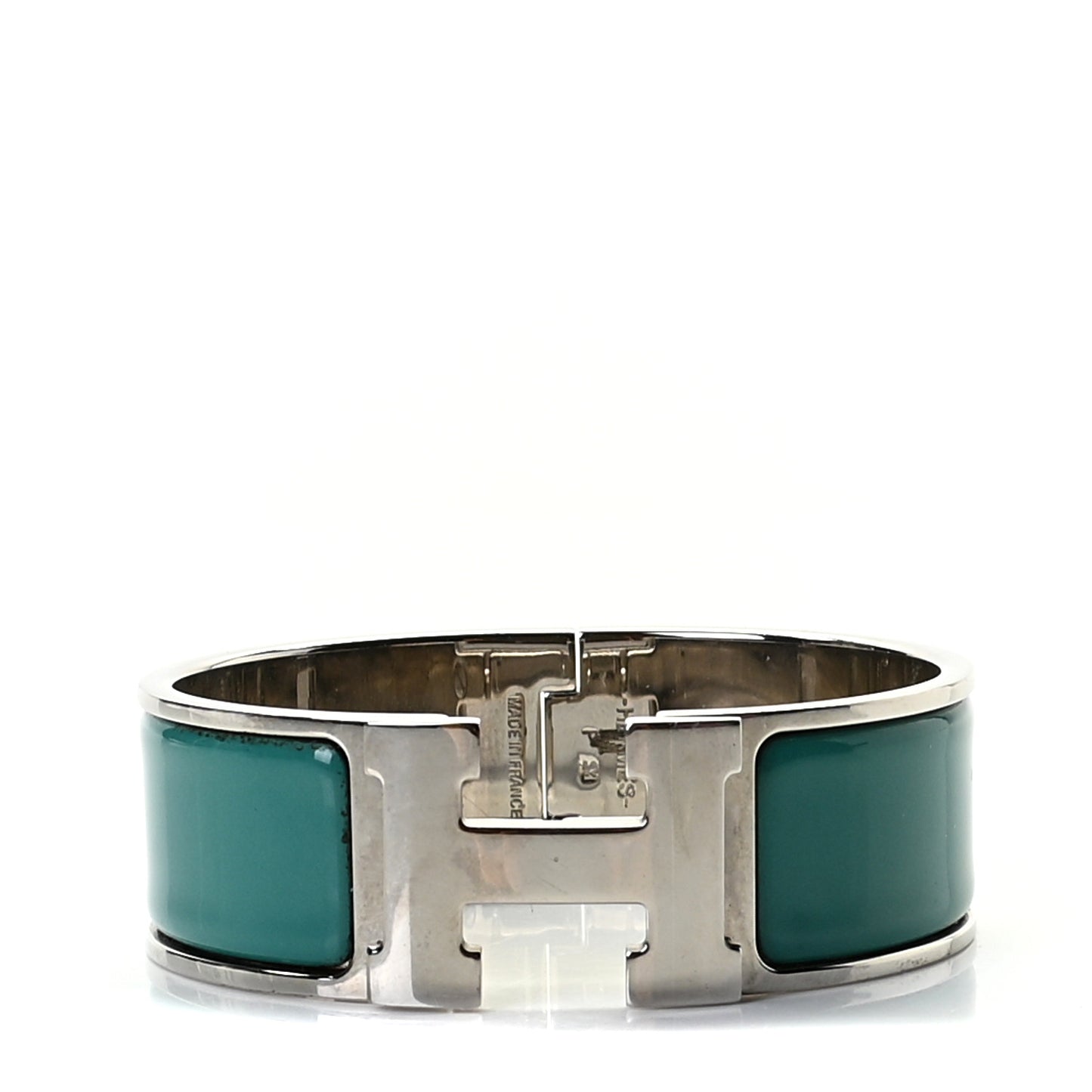 Enamel Wide Clic Clac H Bracelet PM Bleu Canard