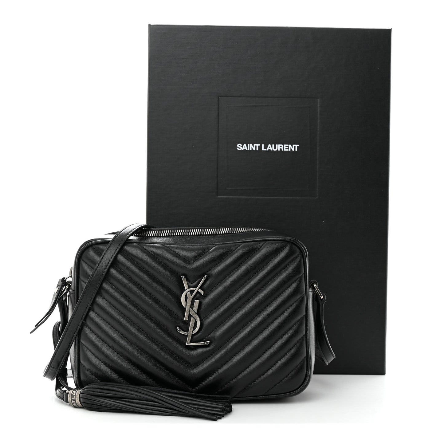 Calfskin Matelasse Monogram Lou Camera Bag Black