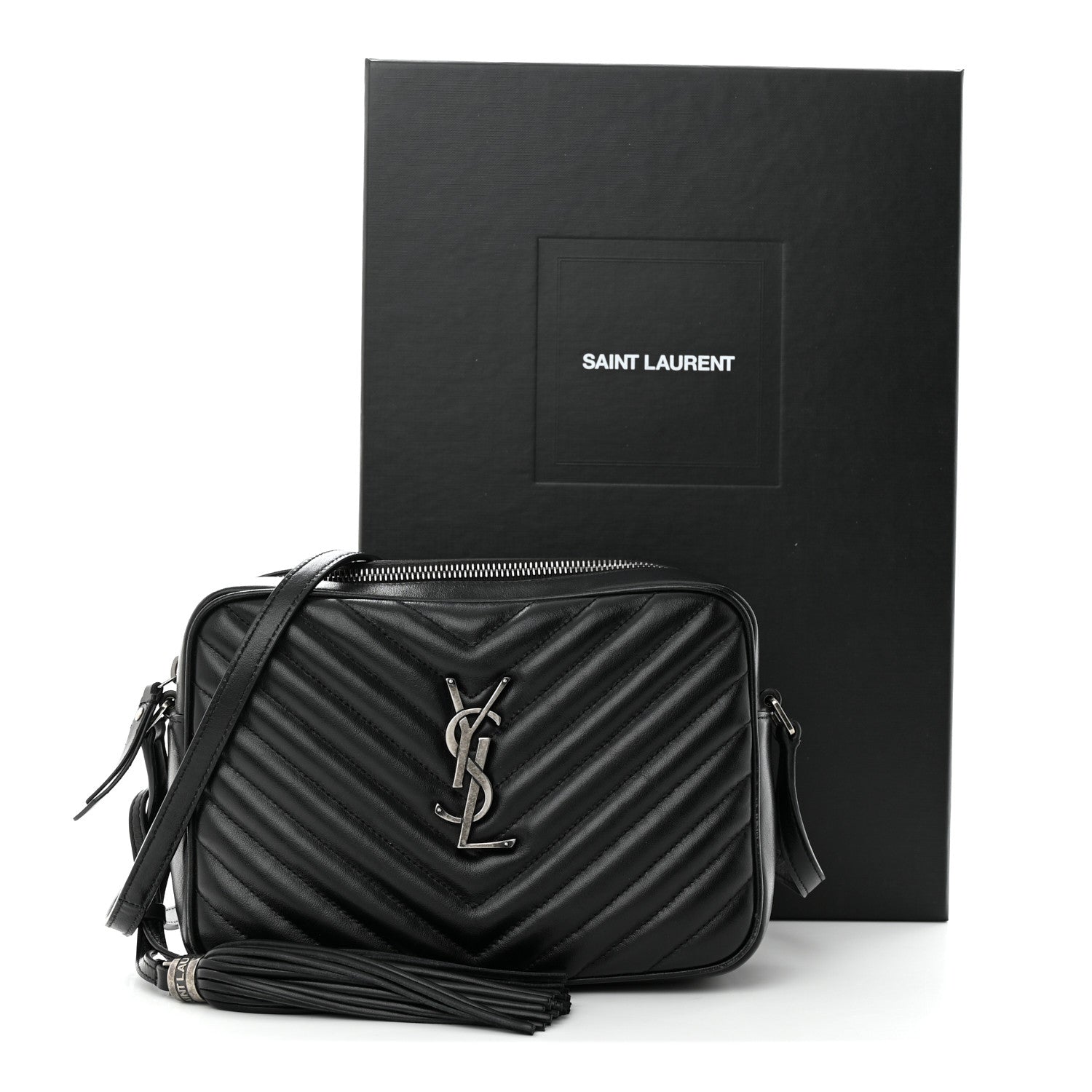 Saint Laurent Calfskin Matelasse Monogram Lou Camera Bag Black 14 of 14
