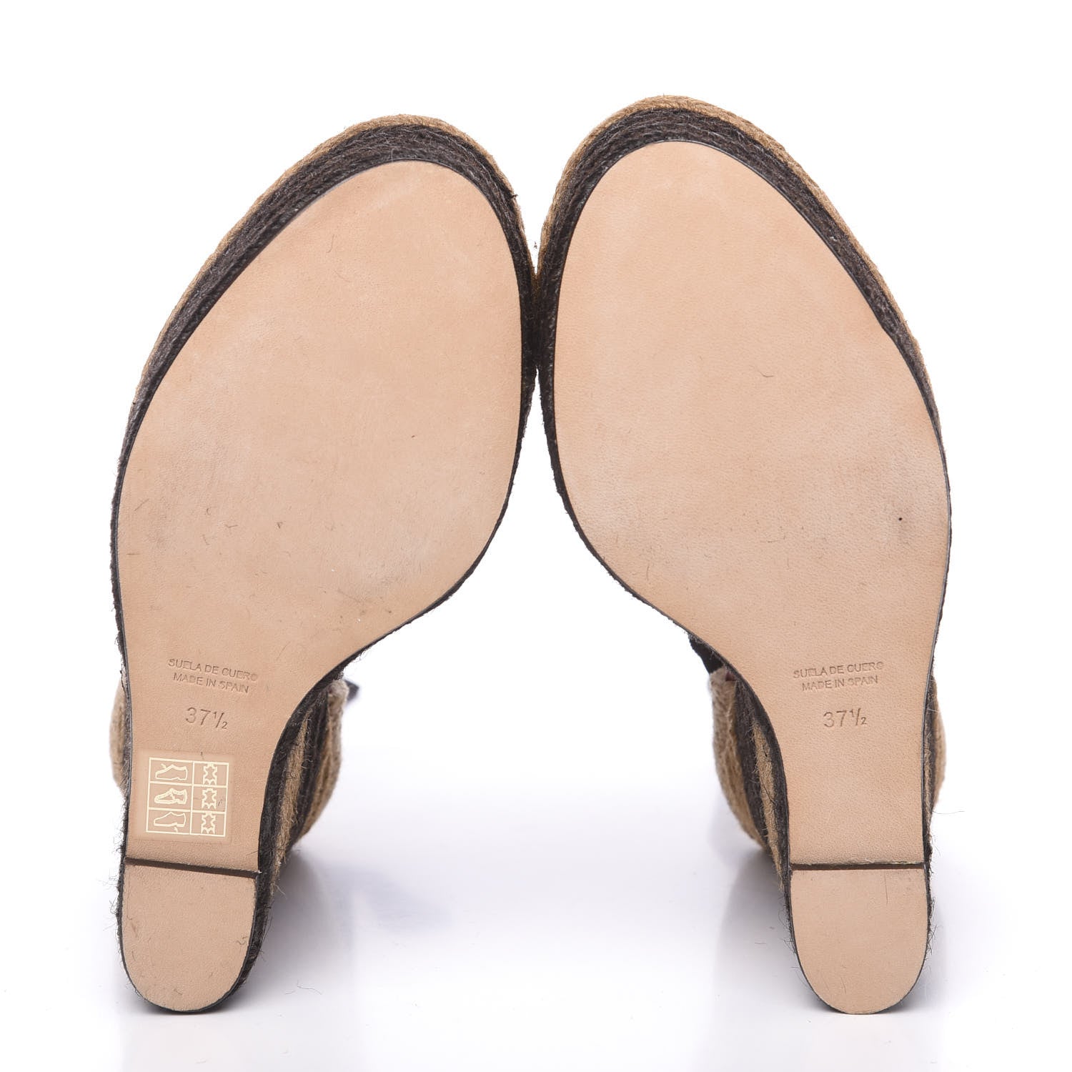 Fendi Vachetta Jute Nastro Espadrille Wedge Sandals 37.5 Rosso Moro 5 of 8