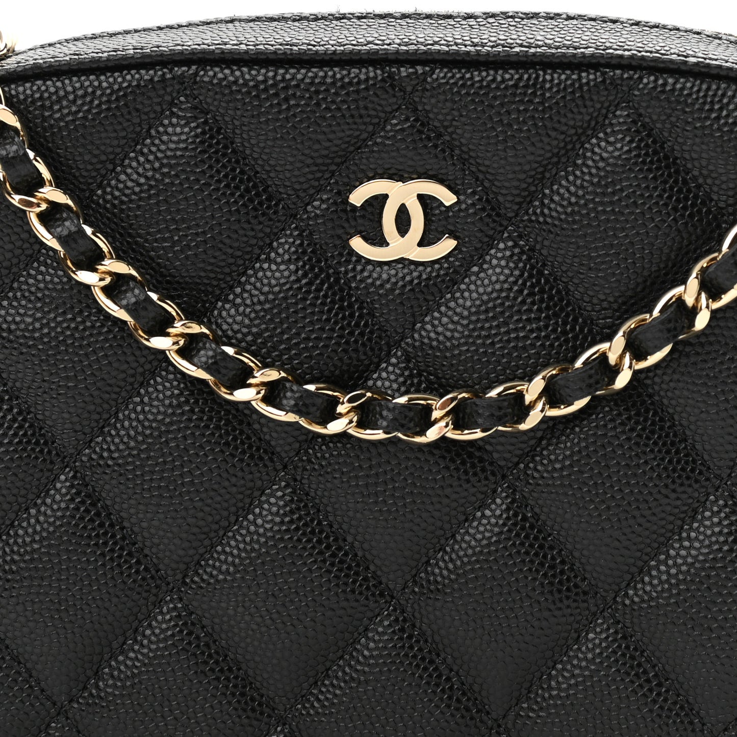 Caviar Quilted Vanity With Chain Black