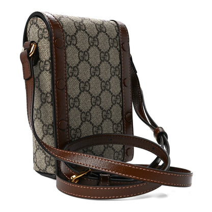 Gucci GG Supreme Monogram Mini Horsebit 1955 Crossbody Bag Beige Brown Sugar 3 of 11