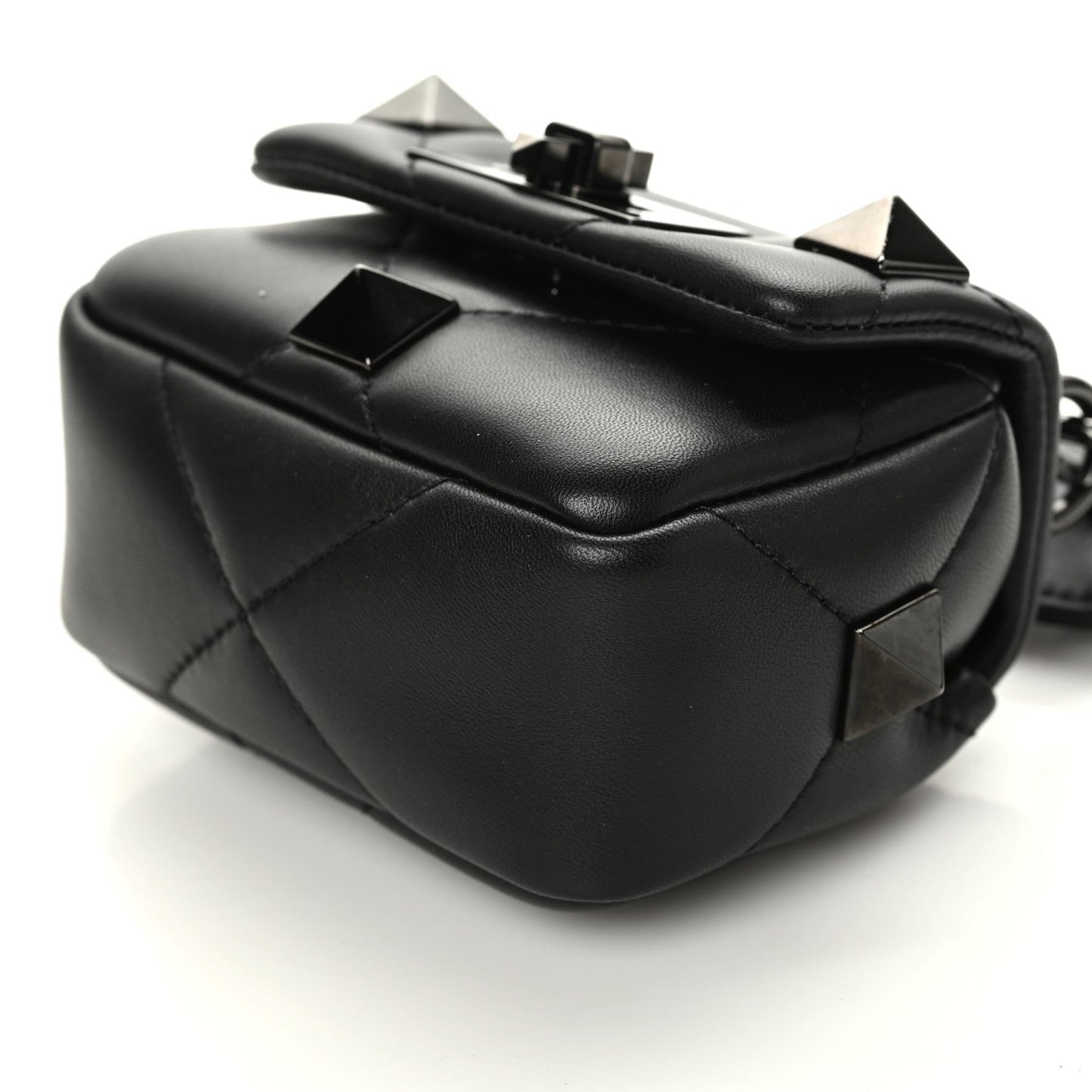 Nappa Monochrome Mini Roman Stud The Shoulder Bag Black