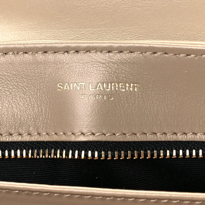 Saint Laurent Calfskin Y Quilted Monogram Toy Loulou Crossbody Bag Dark Beige 6 of 11