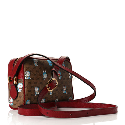 Gucci X DORAEMON Mini Vintage GG Supreme Monogram Camera Bag Beige Cherry Red 3 of 12