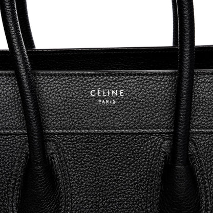 Celine Drummed Calfskin Micro Luggage Black 6 of 9
