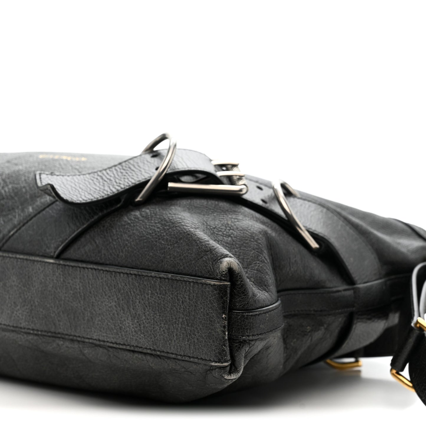 Aged Calfskin Medium Voyou Boyfriend Bag Black