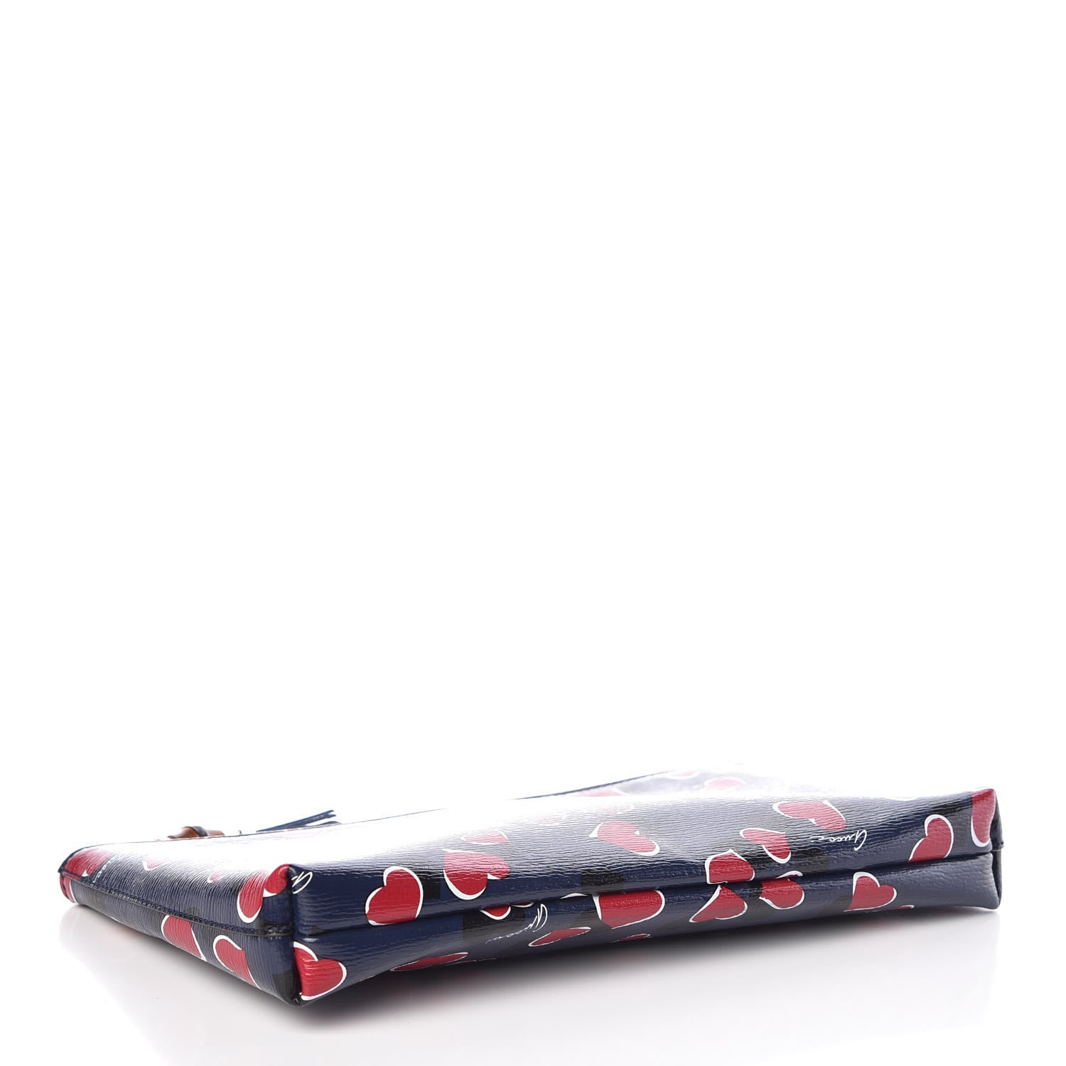 Gucci Calfskin Heartbeat Print Large Pouch Blue 4 of 7