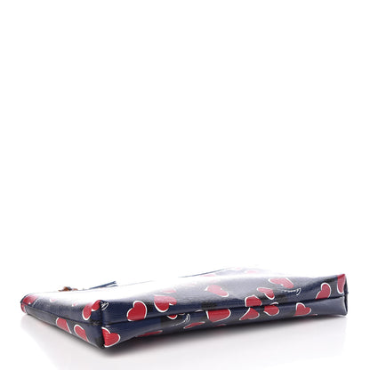 Gucci Calfskin Heartbeat Print Large Pouch Blue 4 of 7